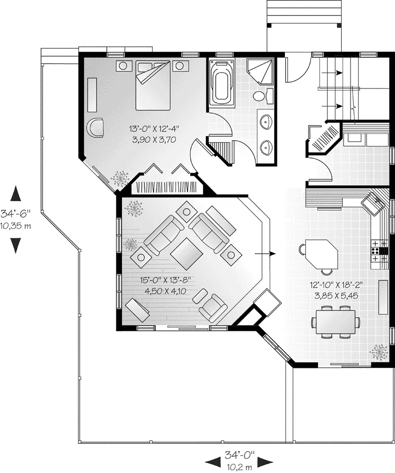 Country House Plan First Floor - Fernspring Contemporary Home 032D-0530 - Search House Plans and More