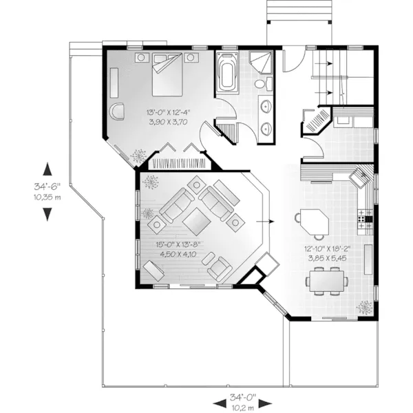 Modern House Plan First Floor - Fernspring Contemporary Home 032D-0530 - Search House Plans and More