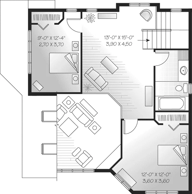 Bungalow House Plan Second Floor - Fernspring Contemporary Home 032D-0530 - Search House Plans and More