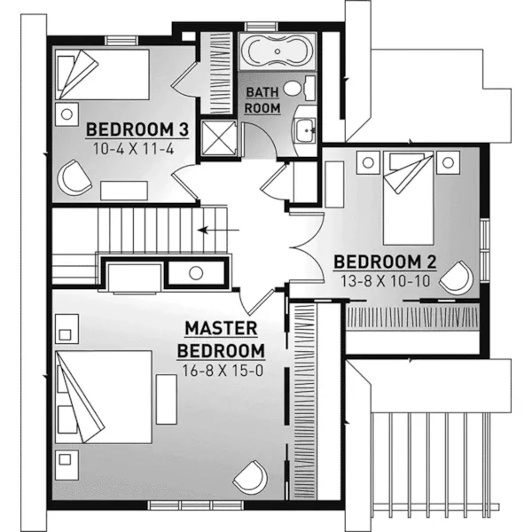 Lake House Plan Second Floor - Country Bend Cottage Lake Home 032D-0532 - Search House Plans and More