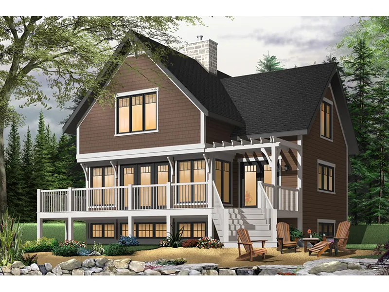 Mountain House Plan Front Photo 01 - Country Bend Cottage Lake Home 032D-0532 - Search House Plans and More