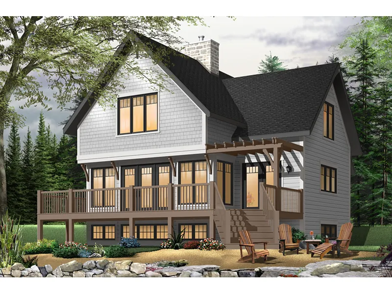 Mountain House Plan Front Photo 02 - Country Bend Cottage Lake Home 032D-0532 - Search House Plans and More