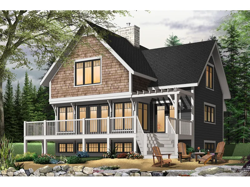 Southern House Plan Front Photo 03 - Country Bend Cottage Lake Home 032D-0532 - Search House Plans and More
