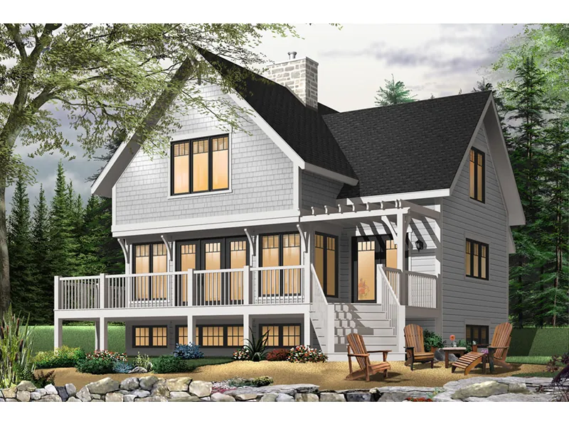 Mountain House Plan Front Photo 04 - Country Bend Cottage Lake Home 032D-0532 - Search House Plans and More