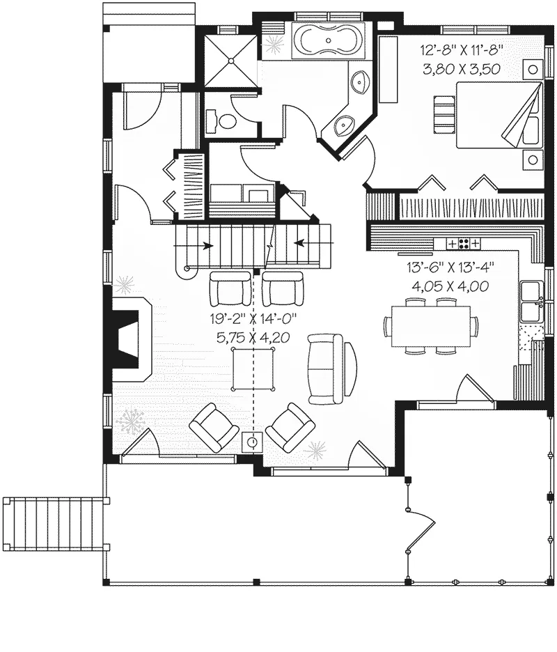 Modern House Plan First Floor - Blakeslee Waterfront Home 032D-0533 - Search House Plans and More