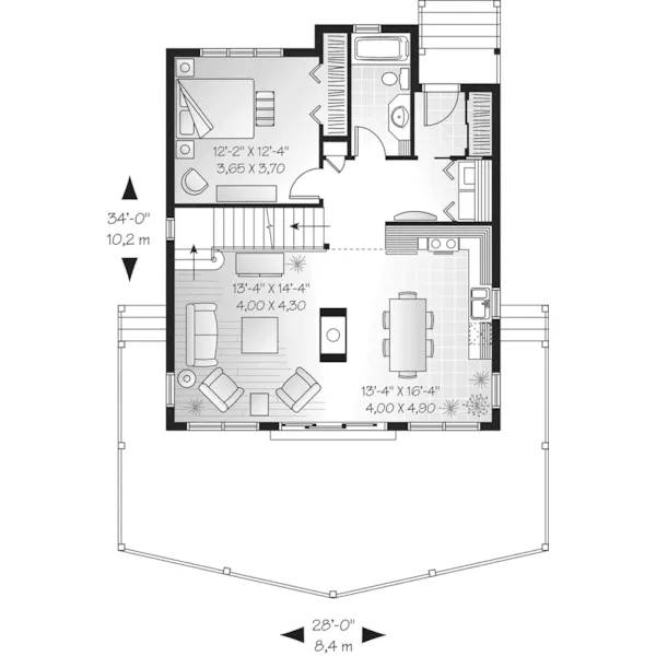 Modern House Plan First Floor - Beach Lake A-Frame Home 032D-0534 - Search House Plans and More