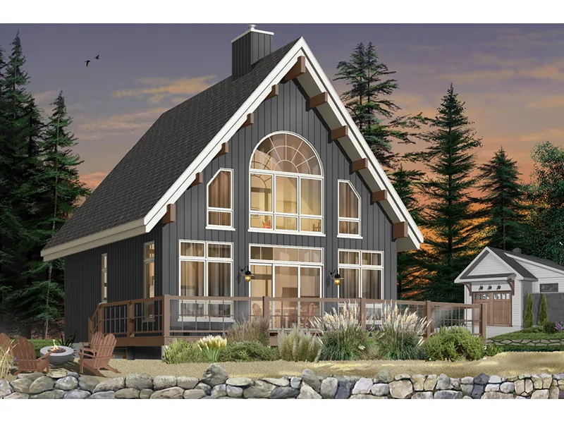 A-Frame House Plan Front Photo 01 - Beach Lake A-Frame Home 032D-0534 - Search House Plans and More