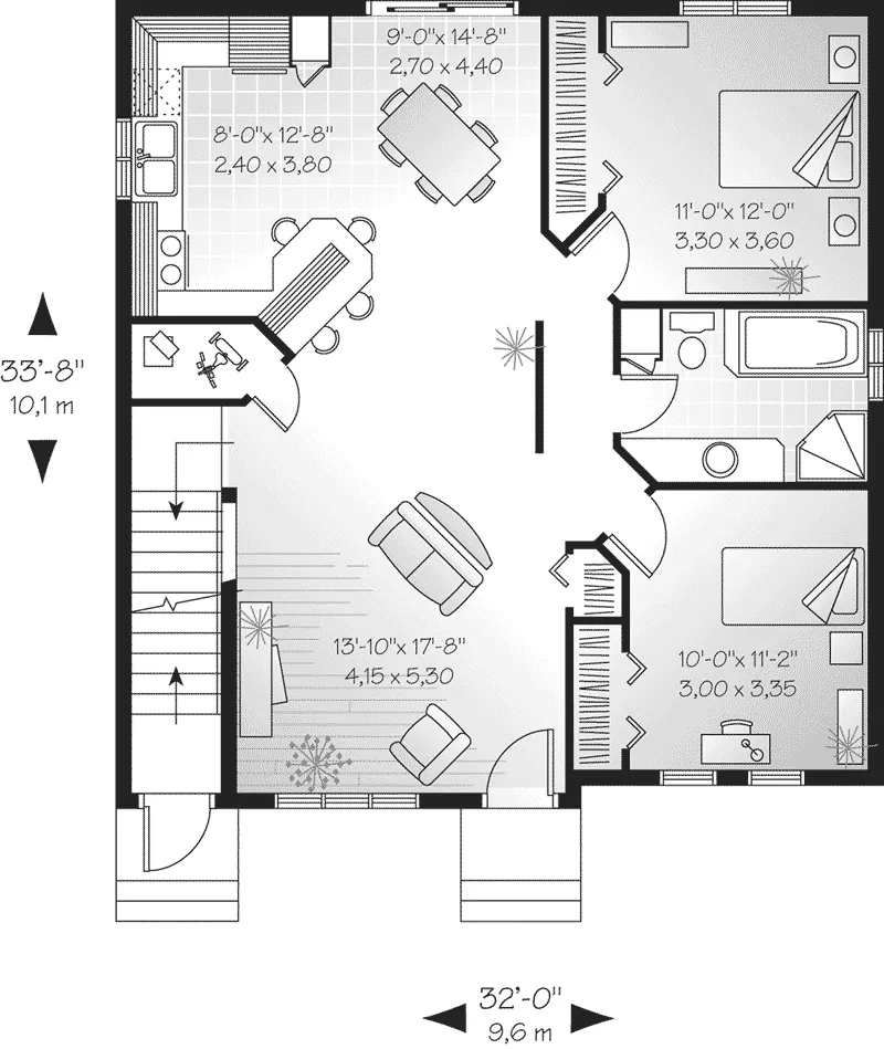 Modern House Plan First Floor - Woolrich Place Duplex 032D-0535 - Shop House Plans and More