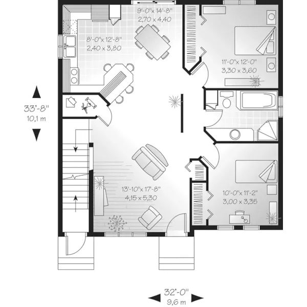 Country House Plan First Floor - Woolrich Place Duplex 032D-0535 - Shop House Plans and More