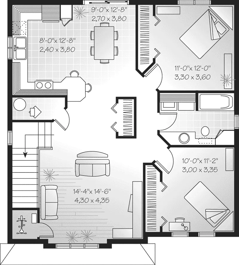 Modern House Plan Second Floor - Woolrich Place Duplex 032D-0535 - Shop House Plans and More