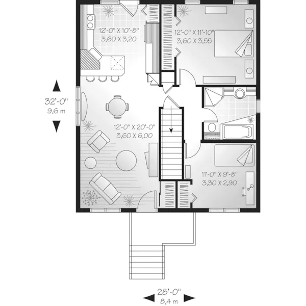 Southern House Plan First Floor - Windfall Split-Level Home 032D-0540 - Shop House Plans and More