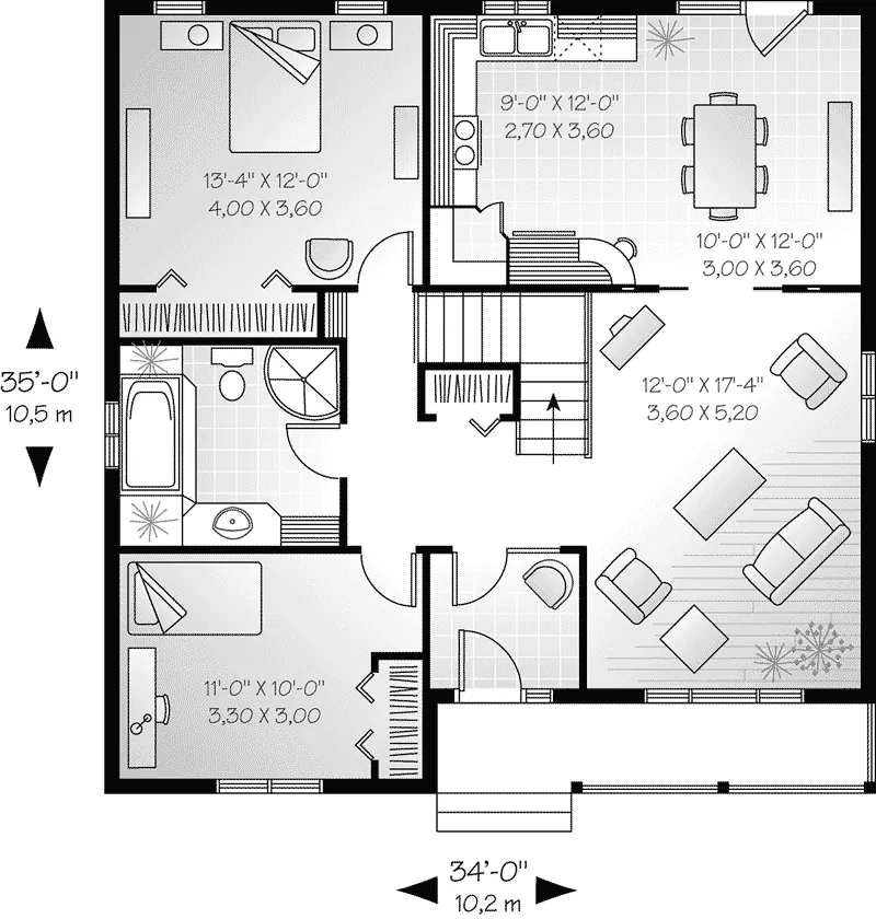 Country House Plan First Floor - Ladina Country Home 032D-0542 - Shop House Plans and More