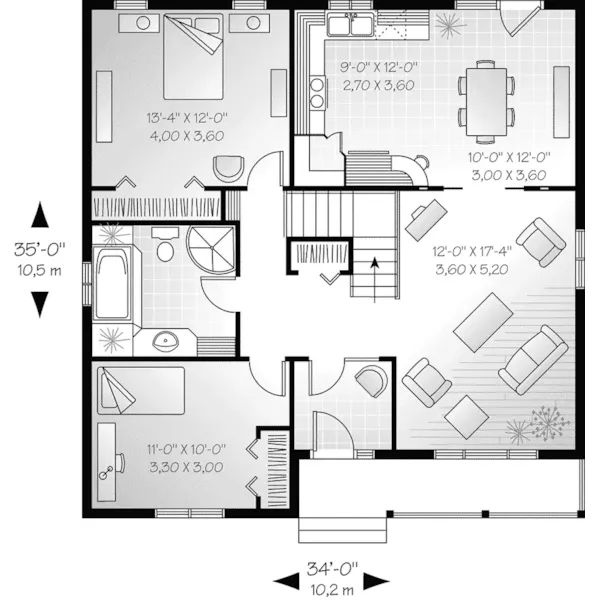 Ranch House Plan First Floor - Ladina Country Home 032D-0542 - Shop House Plans and More