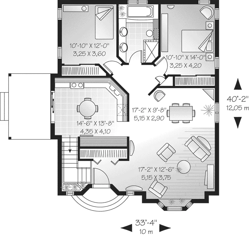Cabin & Cottage House Plan First Floor - Russell Bend Cottage Home 032D-0543 - Shop House Plans and More