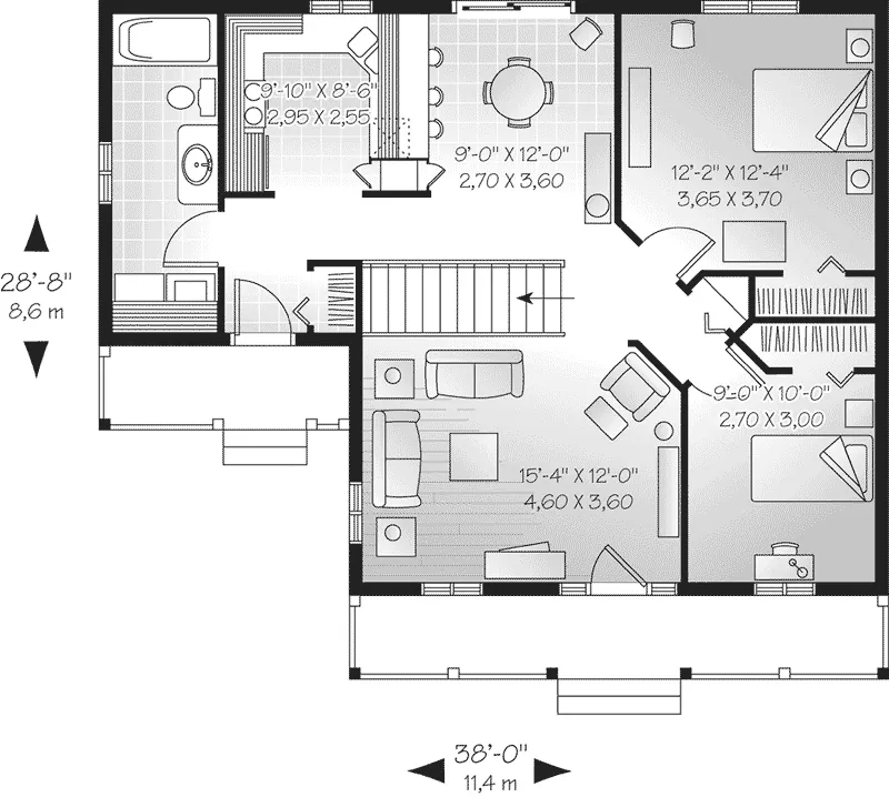 Country House Plan First Floor - Yardley Country Cabin Home 032D-0546 - Shop House Plans and More