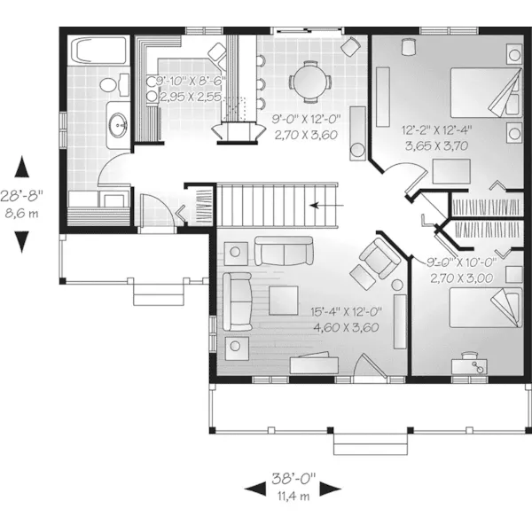 Country House Plan First Floor - Yardley Country Cabin Home 032D-0546 - Shop House Plans and More