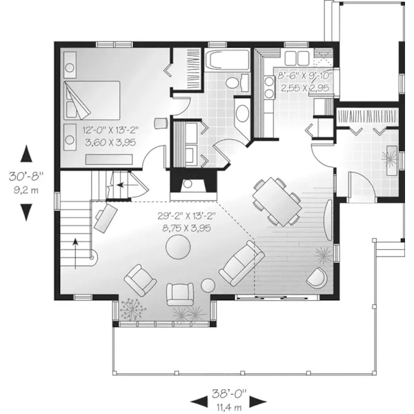 Modern House Plan First Floor - Pamela Point Modern Lake Home 032D-0548 - Shop House Plans and More