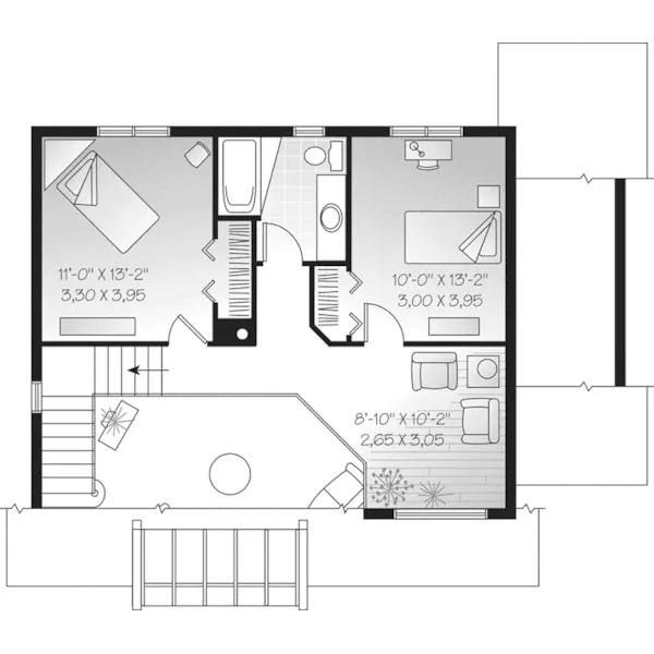 Modern House Plan Second Floor - Pamela Point Modern Lake Home 032D-0548 - Shop House Plans and More