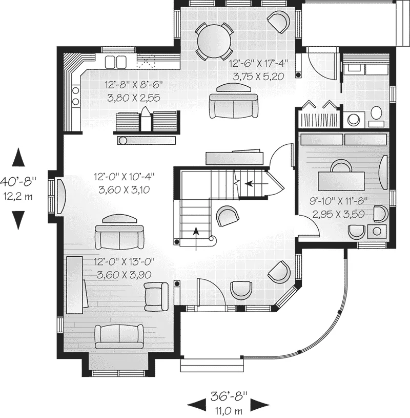 Farmhouse Plan First Floor - Palmerton Victorian Home 032D-0550 - Shop House Plans and More