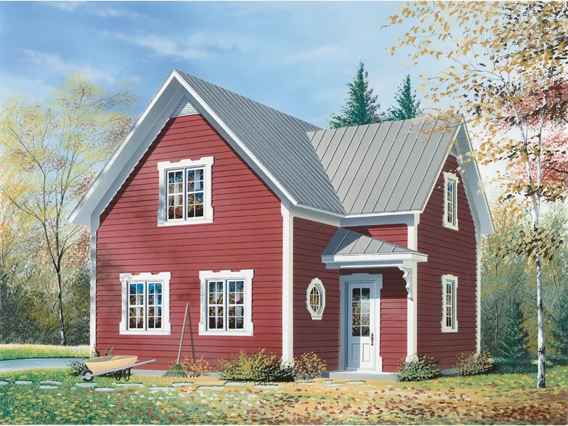 Quaint Country Style Cottage With Angled Entry