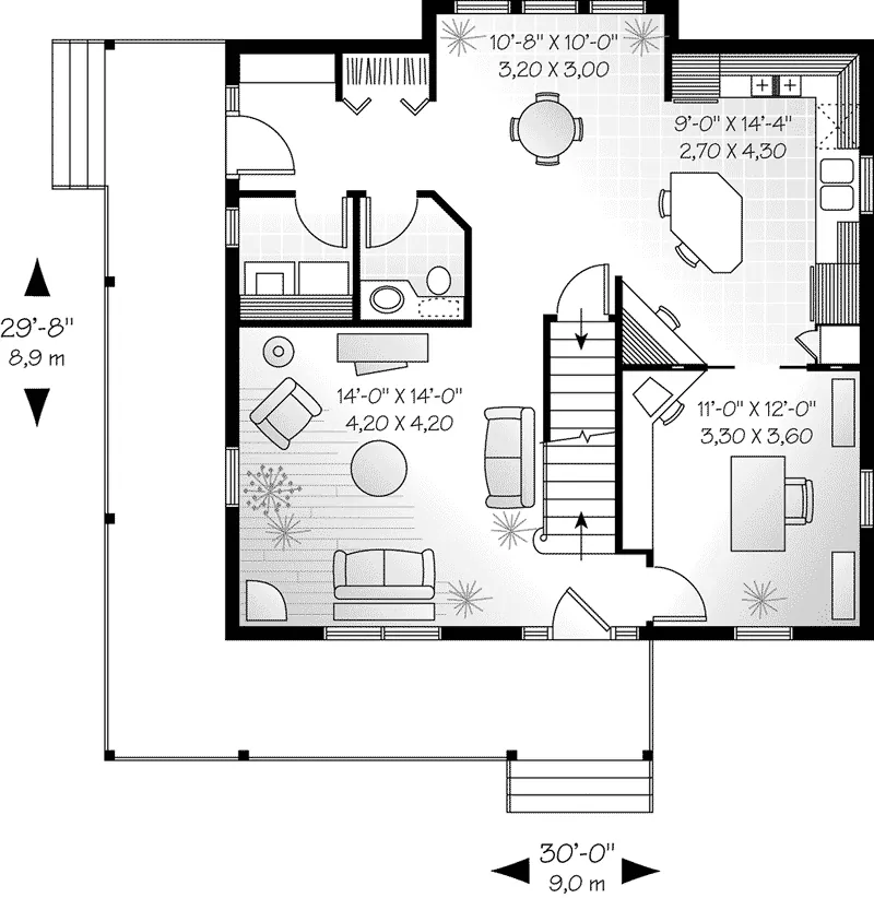 Country House Plan First Floor - Marion Heights Farmhouse 032D-0552 - Shop House Plans and More