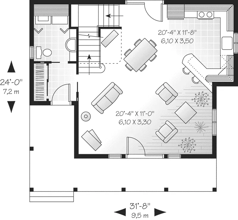 Lake House Plan First Floor - Ladue Grove Coastal Style Home 032D-0553 - Shop House Plans and More