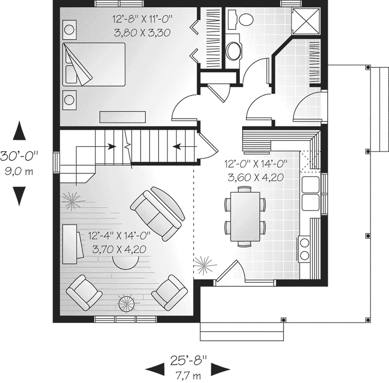 Traditional House Plan First Floor - Milford Cove Cottage Home 032D-0554 - Shop House Plans and More