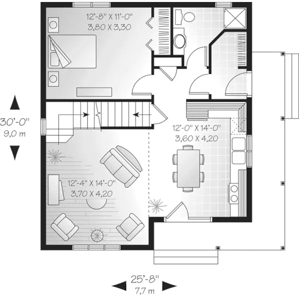 Cabin & Cottage House Plan First Floor - Milford Cove Cottage Home 032D-0554 - Shop House Plans and More