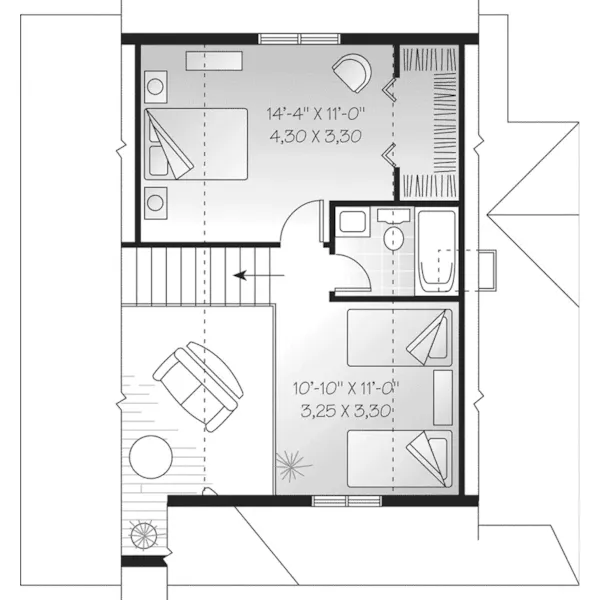 Cabin & Cottage House Plan Second Floor - Milford Cove Cottage Home 032D-0554 - Shop House Plans and More