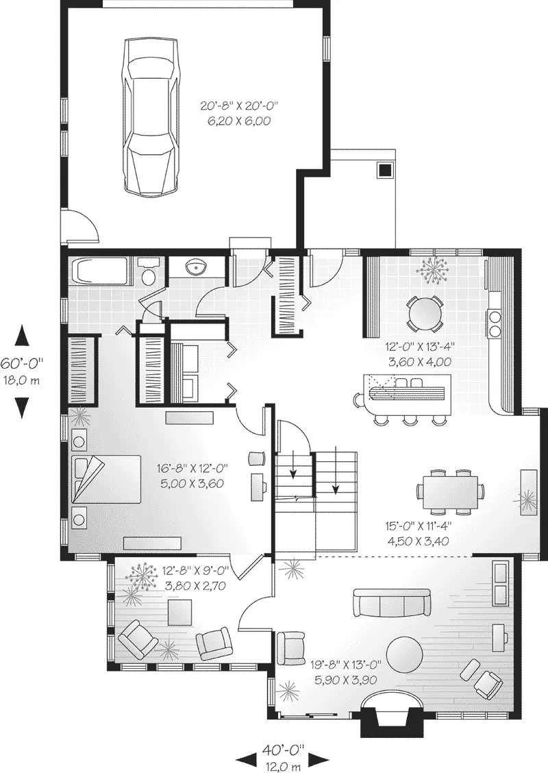 Mountain House Plan First Floor - Chester Springs Lake Home 032D-0556 - Search House Plans and More