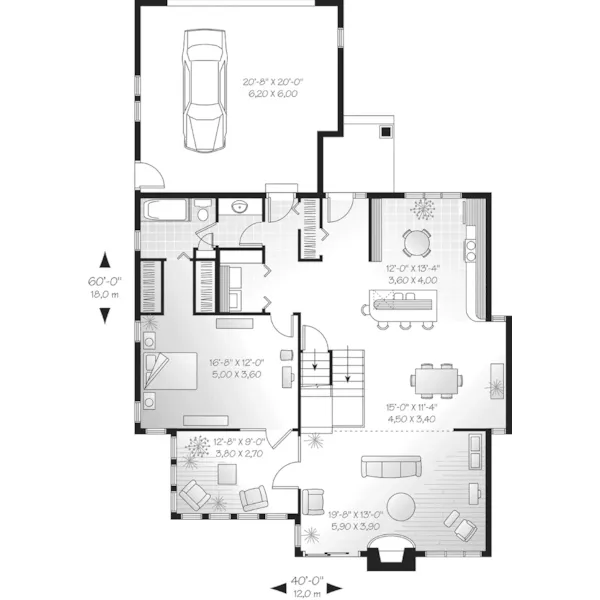 Mountain House Plan First Floor - Chester Springs Lake Home 032D-0556 - Search House Plans and More