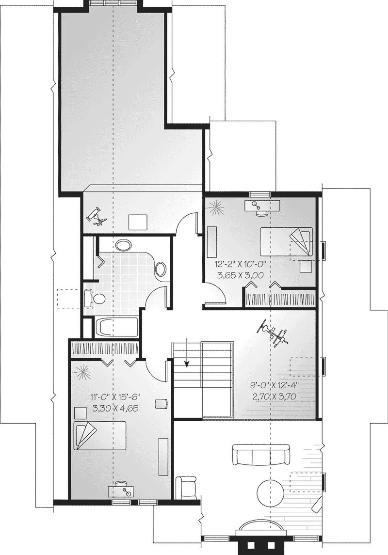 Mountain House Plan Second Floor - Chester Springs Lake Home 032D-0556 - Search House Plans and More