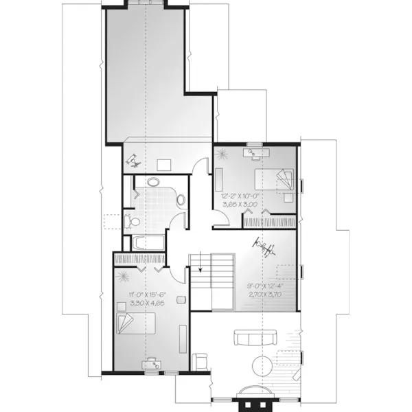 Mountain House Plan Second Floor - Chester Springs Lake Home 032D-0556 - Search House Plans and More