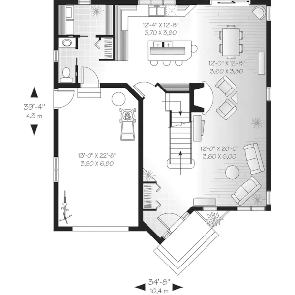 Contemporary House Plan First Floor - Stony Point Contemporary Home 032D-0557 - Shop House Plans and More