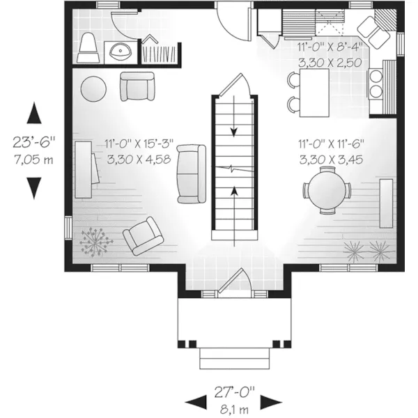 Country House Plan First Floor - Pomeroy Colonial Home 032D-0561 - Shop House Plans and More