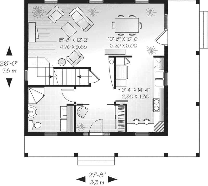 Farmhouse Plan First Floor - Landisville Southern Home 032D-0563 - Shop House Plans and More