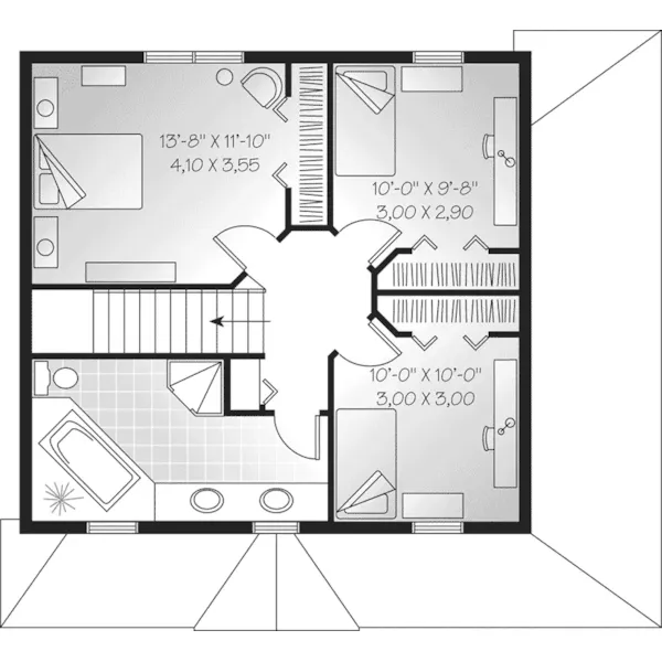 Traditional House Plan Second Floor - Landisville Southern Home 032D-0563 - Shop House Plans and More