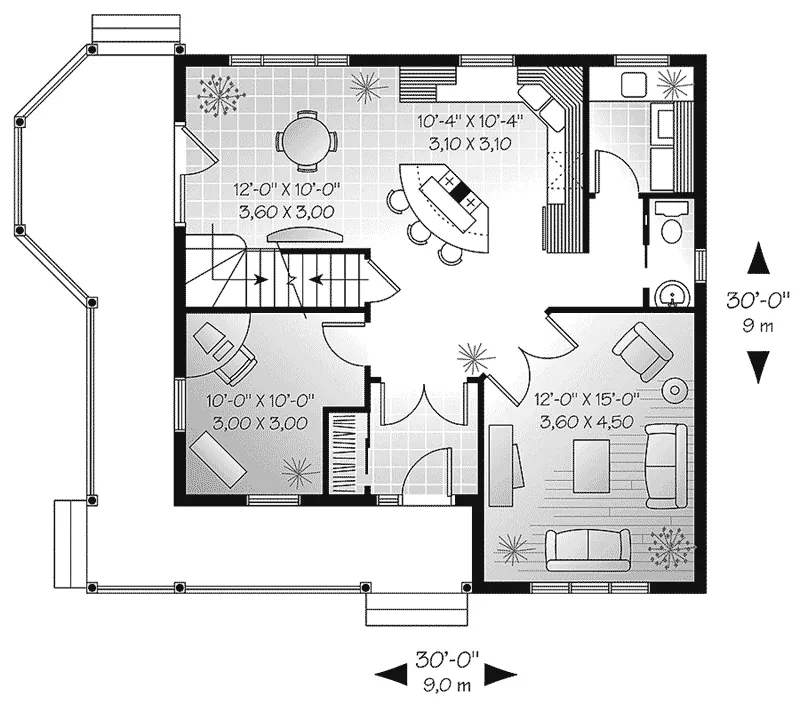 Country House Plan First Floor - Geigertown Farmhouse 032D-0566 - Search House Plans and More