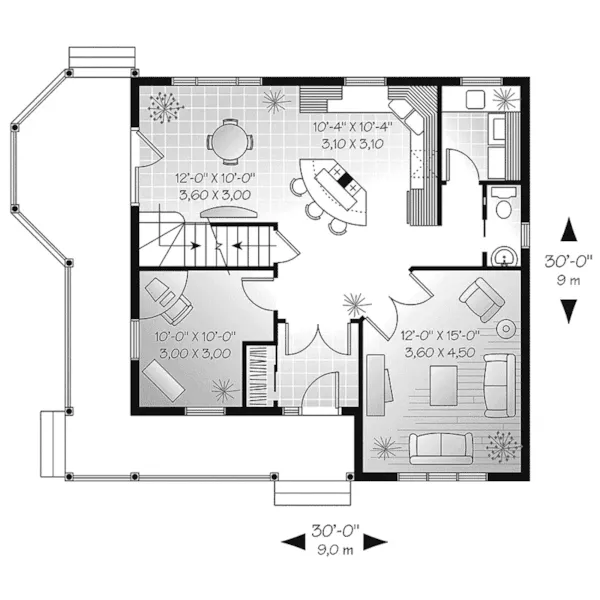 Modern House Plan First Floor - Geigertown Farmhouse 032D-0566 - Search House Plans and More