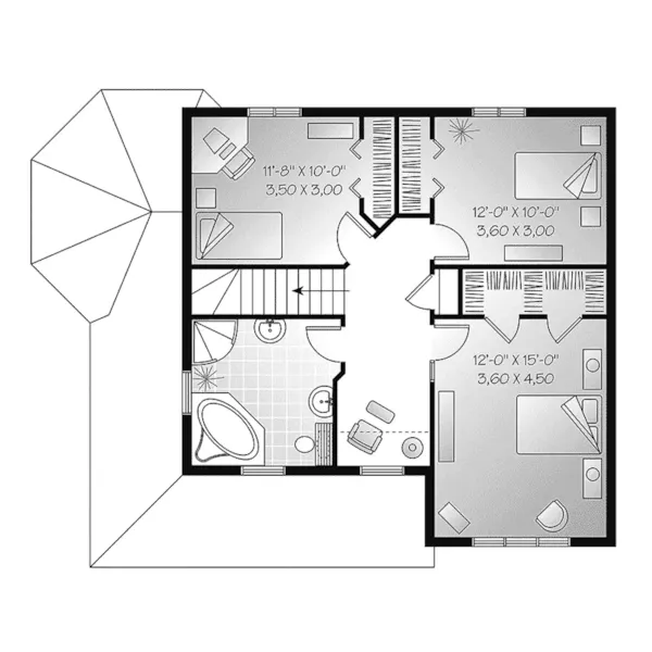 Modern House Plan Second Floor - Geigertown Farmhouse 032D-0566 - Search House Plans and More