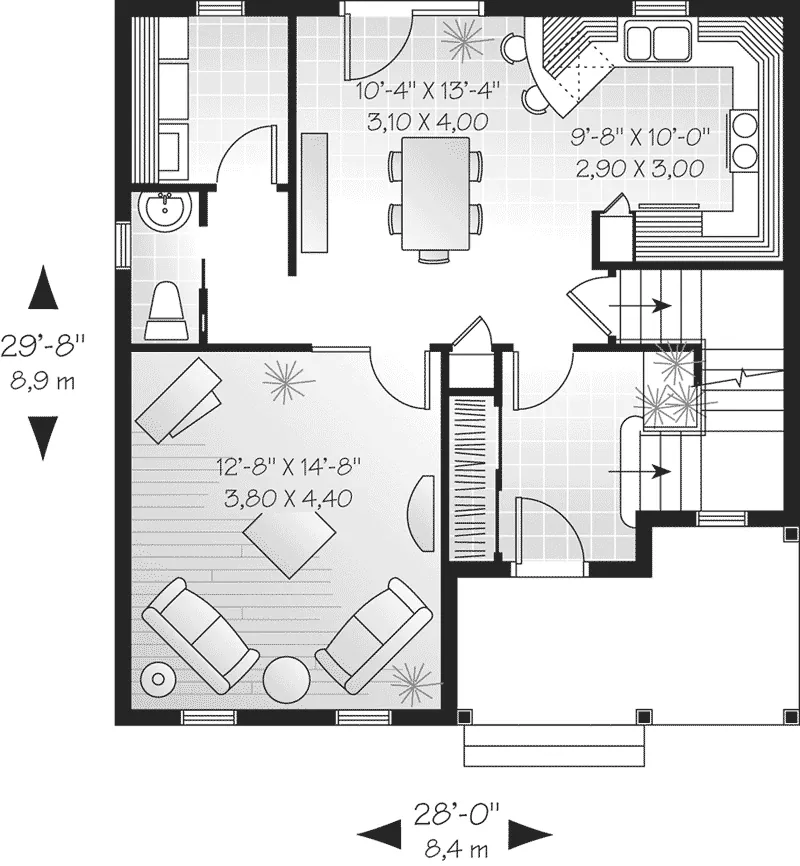 Farmhouse Plan First Floor - Hunter Colonial Country Home 032D-0567 - Search House Plans and More
