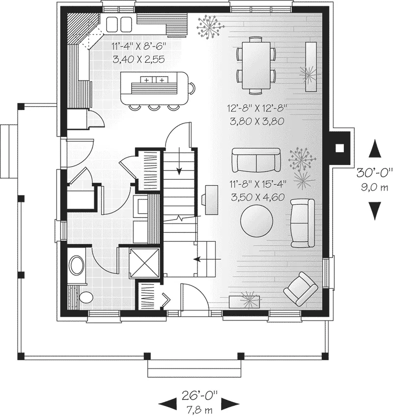Country House Plan First Floor - Hopkins Hollow Farmhouse 032D-0568 - Search House Plans and More