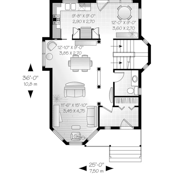 Country House Plan First Floor - Stanwick Country Victorian Home 032D-0569 - Shop House Plans and More