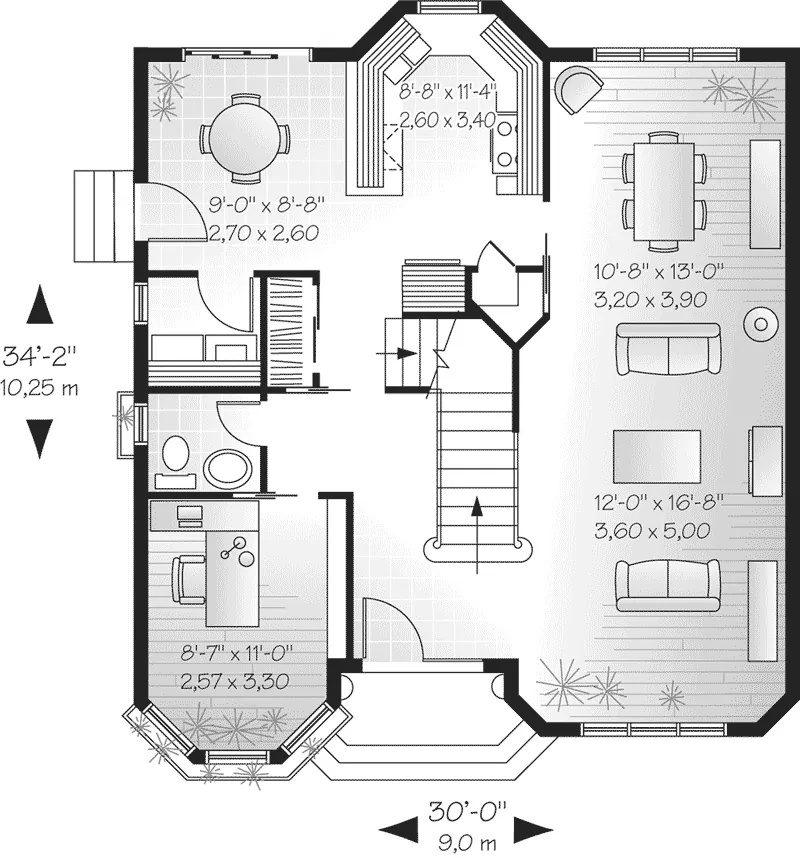 Modern House Plan First Floor - Cornwell Victorian Home 032D-0570 - Search House Plans and More