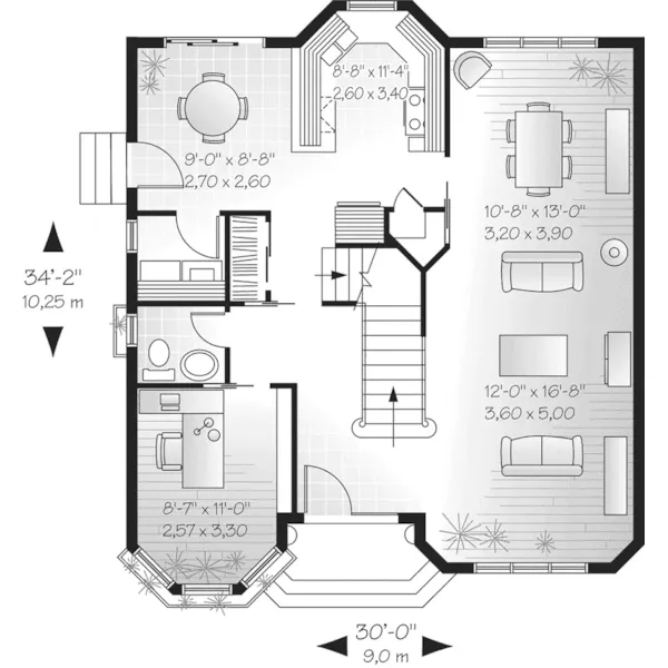 European House Plan First Floor - Cornwell Victorian Home 032D-0570 - Search House Plans and More