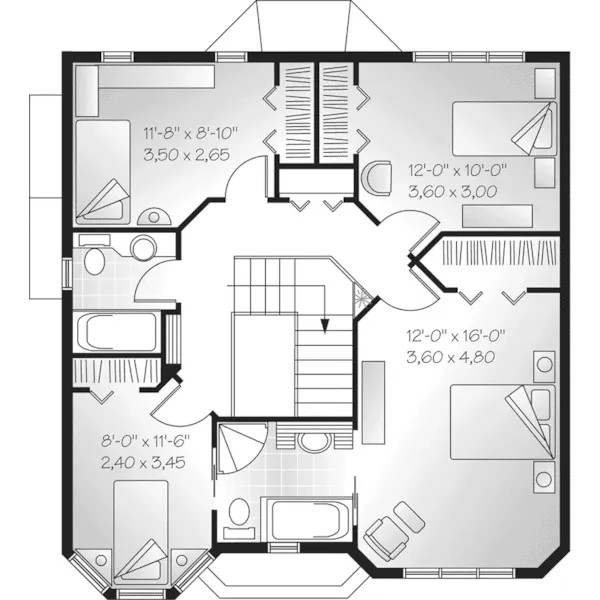 European House Plan Second Floor - Cornwell Victorian Home 032D-0570 - Search House Plans and More