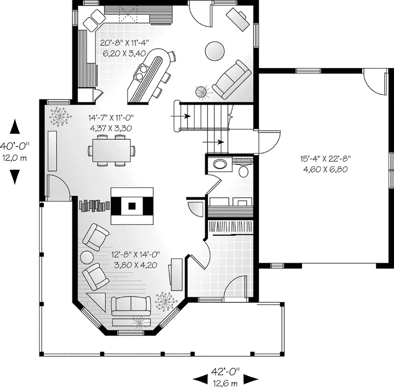 Country House Plan First Floor - Cromwell Farm Two-Story Home 032D-0573 - Search House Plans and More