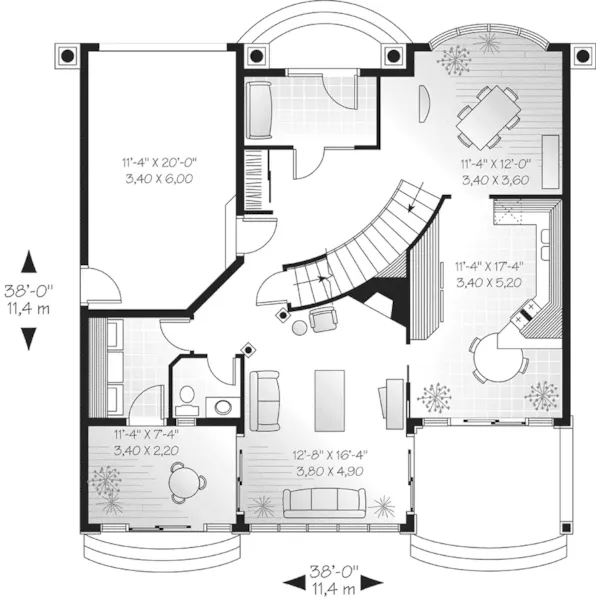 Modern House Plan First Floor - Runnymeade Mediterranean Home 032D-0574 - Shop House Plans and More