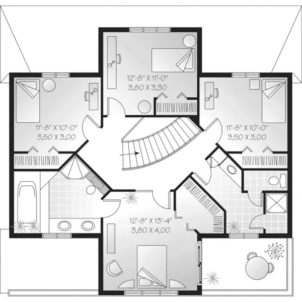 Modern House Plan Second Floor - Runnymeade Mediterranean Home 032D-0574 - Shop House Plans and More