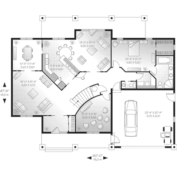 Sunbelt House Plan First Floor - Fisher Island Luxury Home 032D-0576 - Search House Plans and More